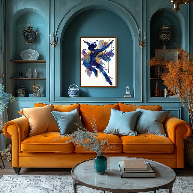 Abstrakt vätske bläck Skater – Dynamisk rörelsekon Poster (Skapare uppladdad)