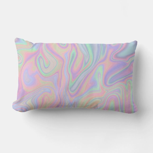 Abstrakt Vätskerettering Pastel Färg Design Lumbarkudde (Framsida)