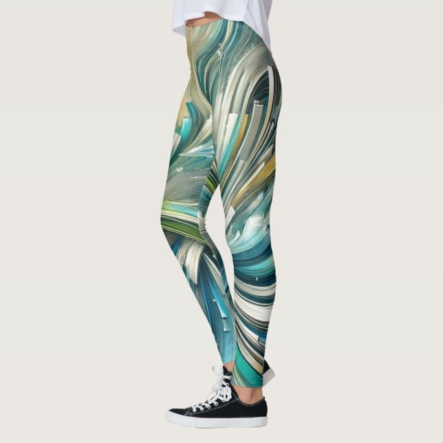 Abstrakt Vätskeror Leggings (Vänster)