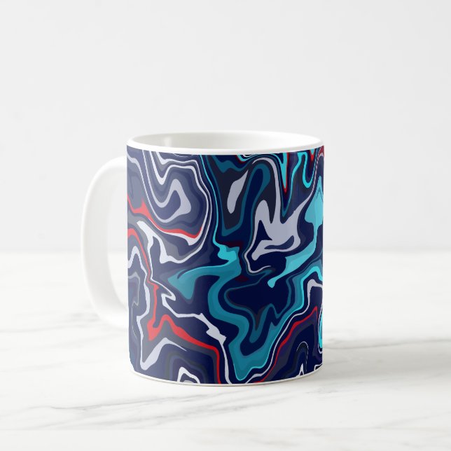Abstrakt vätskevågdesign kaffemugg (Framsida vänster)