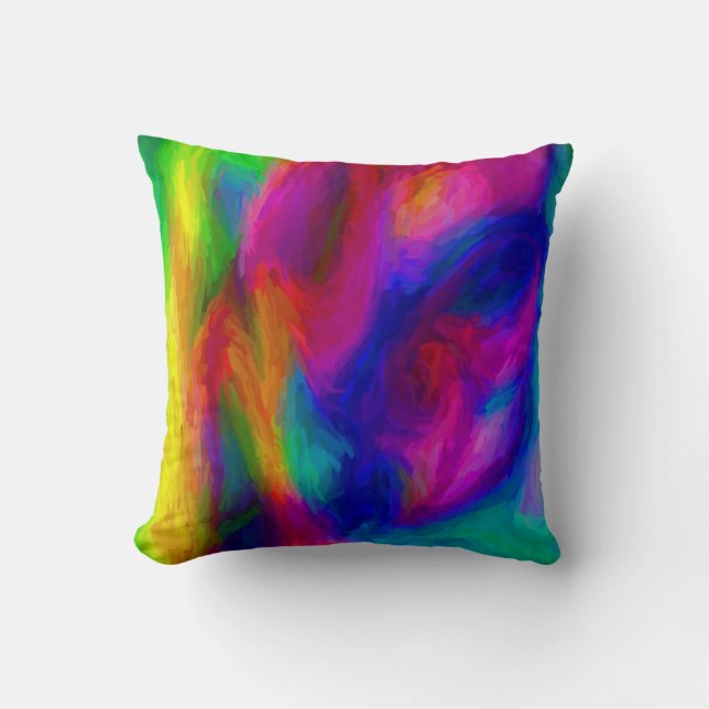 Abstrakt Vatten Färg Cushion Kudde (Framsida)