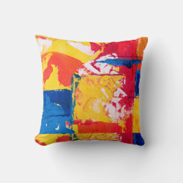 Abstrakt vatten färg Vibrant Kudde