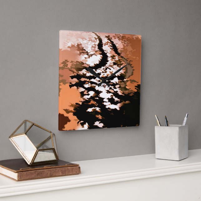 ABSTRAKT VATTEN FYRKANTIG KLOCKA (Kontor)