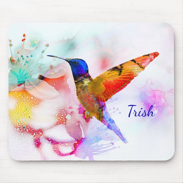 Abstrakt Vattencolor Hummingbird Musmatta (Framsidan)