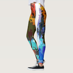Abstrakt vattenfall med personlignamn leggings
