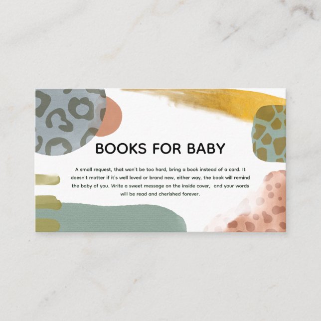 Abstrakt Vattenfärg Animaliskt färgämne Bokar för  Tilläggskort (Framsida)