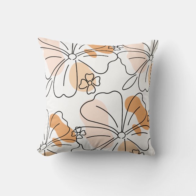 Abstrakt Vattenfärg Blommig Kuddcover - Modern  Kudde (Framsida)