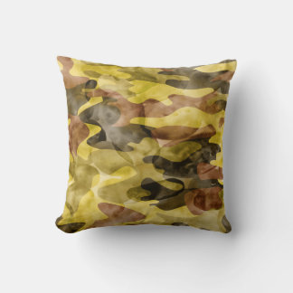 Abstrakt Vattenfärg: Camouflage Tie Dye Kudde