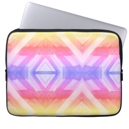 Abstrakt vattenfärg geometrisk bakgrundsomslag laptop fodral