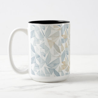 "Abstrakt Vattenfärg Geometrisk Neutral Mugg" Två-Tonad Mugg