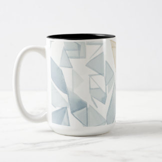 "Abstrakt Vattenfärg Geometrisk Neutral Mugg" Två-Tonad Mugg