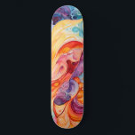 Abstrakt Vattenfärg i Sunset Färg Mini Skateboard Bräda 18,5 Cm<br><div class="desc">Snurrar av orange,  blått,  lila och guld täcker denna skateboard i en abstrakt mönster som liknar vattenfärg. Vackert och djärvt!</div>