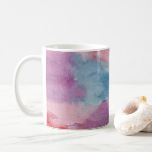 Abstrakt vattenfärg kaffemugg