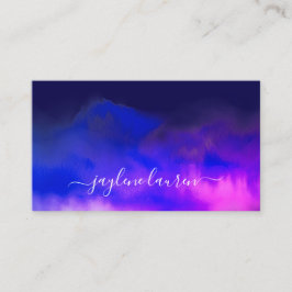 Abstrakt Vattenfärg Midnight Blue-Lila Visitkort
