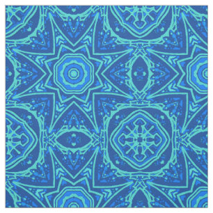 Abstrakt Vattenfärg Mönster - Denim Blue Tyg