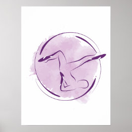 Abstrakt vattenfärg Pilates-pose Poster
