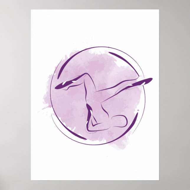 Abstrakt vattenfärg Pilates-pose Poster (Framsidan)