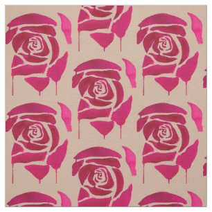 Abstrakt vattenfärg ro originalbildens blommigt tyg