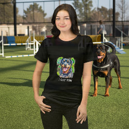 Abstrakt Vattenfärg Rottweiler Familjedjur T Shirt