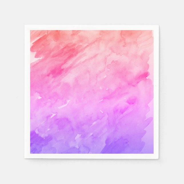 Abstrakt Vattenfärg Tie Dye Neon Pappersservett (Framsidan)