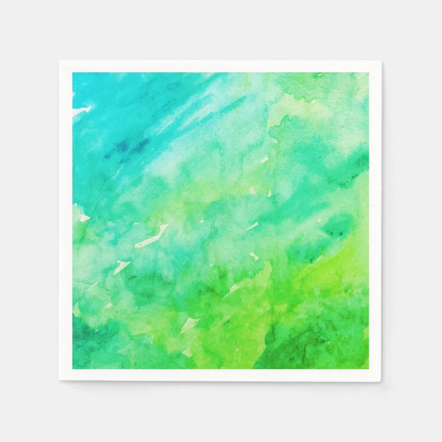 Abstrakt Vattenfärg Tie Dye Neon Pappersservett (Framsidan)