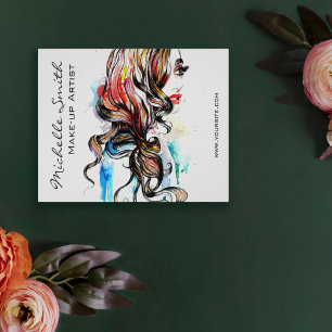 Abstrakt Vattenfärgad bläck kvinnlig makeup Flygblad