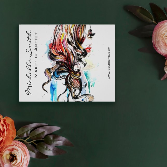 Abstrakt Vattenfärgad bläck kvinnlig makeup Flygblad (Skapare uppladdad)