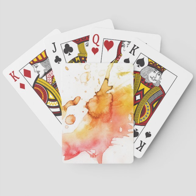 Abstrakt, vattenfärgad handmålad bakgrund kortlek (Baksidan)