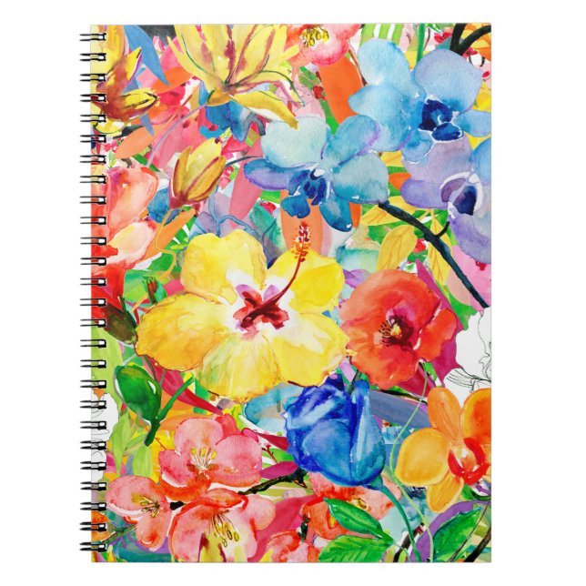 Abstrakt vattenfärgad handmålad bakgrund med m anteckningsbok (Framsidan)