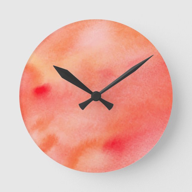 Abstrakt vattenfärgbakgrund - orange rund klocka (Framsida)