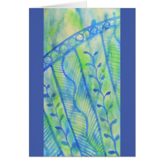 Abstrakt vattenfärgblommigtdiagram hälsningskort