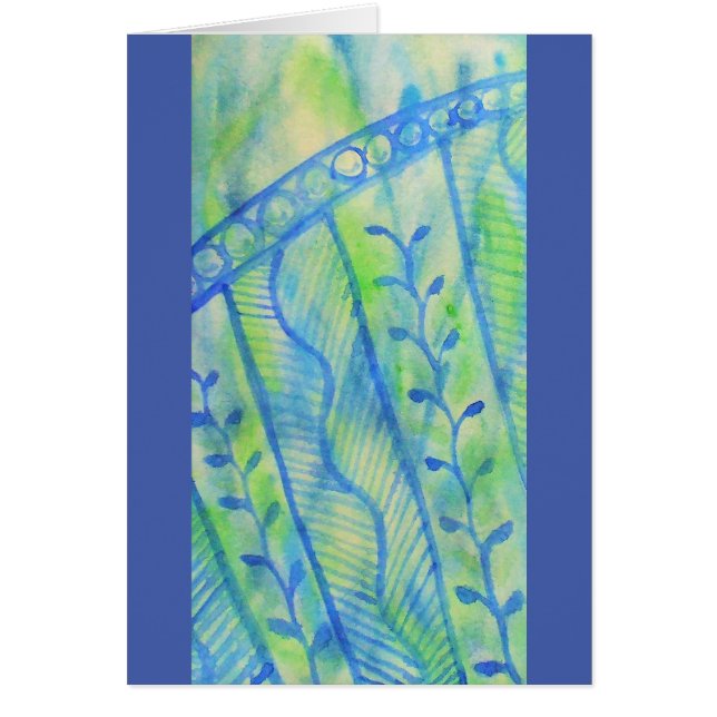 Abstrakt vattenfärgblommigtdiagram hälsningskort (Framsidan)