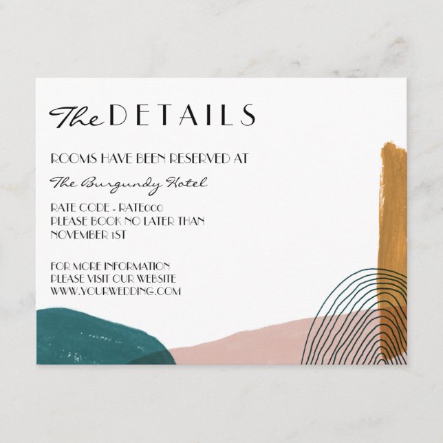 Abstrakt Vattenfärgdetaljer Bifogat Kort (Framsida)