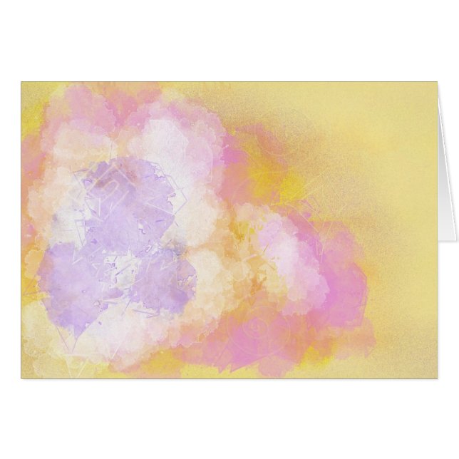 Abstrakt vattenfärger - orange bakgrund hälsningskort (Framsidan Horizontal)