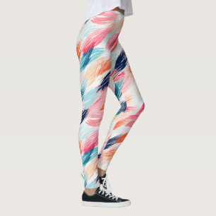 Abstrakt Vattenfärgfjädrar Leggings