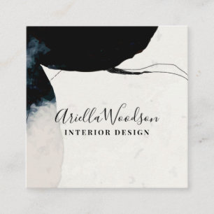 Abstrakt Vattenfärgformer Insida Designer Fyrkantigt Visitkort