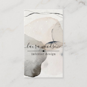 Abstrakt Vattenfärgformer Insida Designer Visitkort