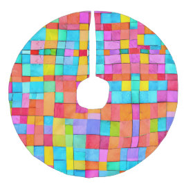 Abstrakt Vattenfärggrafik Färggrafik Modern Helgda Julgransmatta Fusklinne