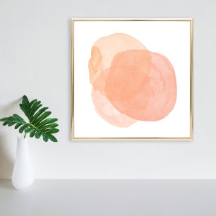 Abstrakt Vattenfärgmålning i pastellkoral Poster