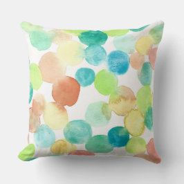 Abstrakt Vattenfärgpunkter i skalning och Orange Kudde