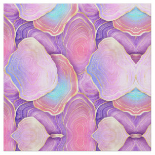 Abstrakt vattenfärgsagate rosa teal guld lavender tyg