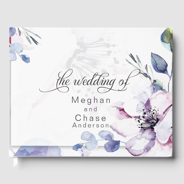 Abstrakt VattenfärgsApple-Blommar Gästböcker (Framsida)