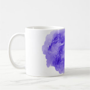 Abstrakt vattenfärgsbakgrundsbild med flytande bak kaffemugg