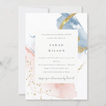 Abstrakt Vattenfärgsblått Guld Rosa Möhippa