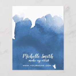 Abstrakt vattenfärgsblått penseldrag färg stänk flygblad