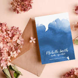 Abstrakt vattenfärgsblått penseldrag färg stänk vykort