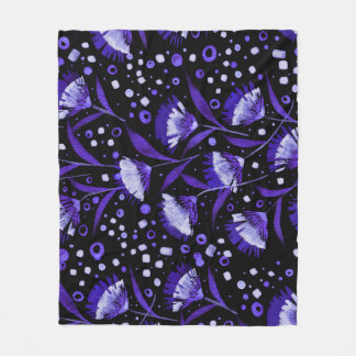 Abstrakt Vattenfärgsblommor Mönster Fleecefilt