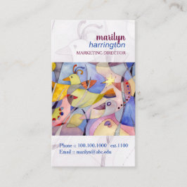 Abstrakt Vattenfärgsfåglar Visitkort