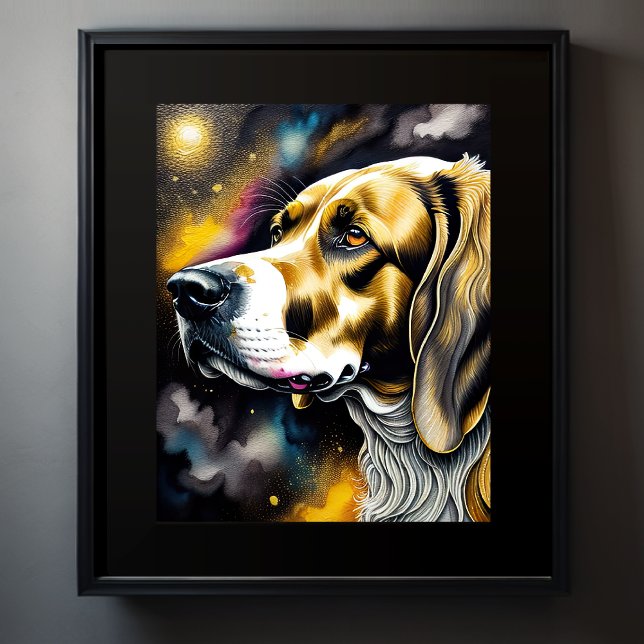 Abstrakt Vattenfärgsfärg för Hund 5:4 Poster (Skapare uppladdad)