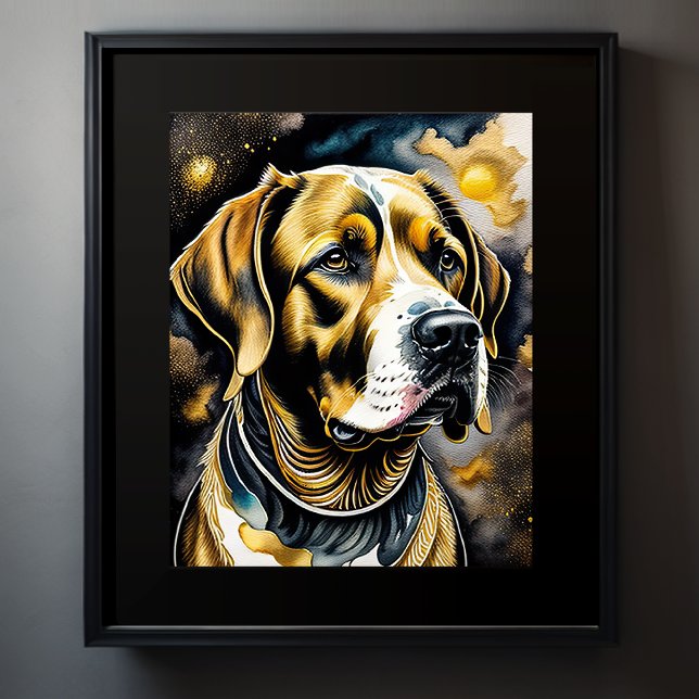 Abstrakt Vattenfärgsfärg för Hund 5:4 Poster (Skapare uppladdad)